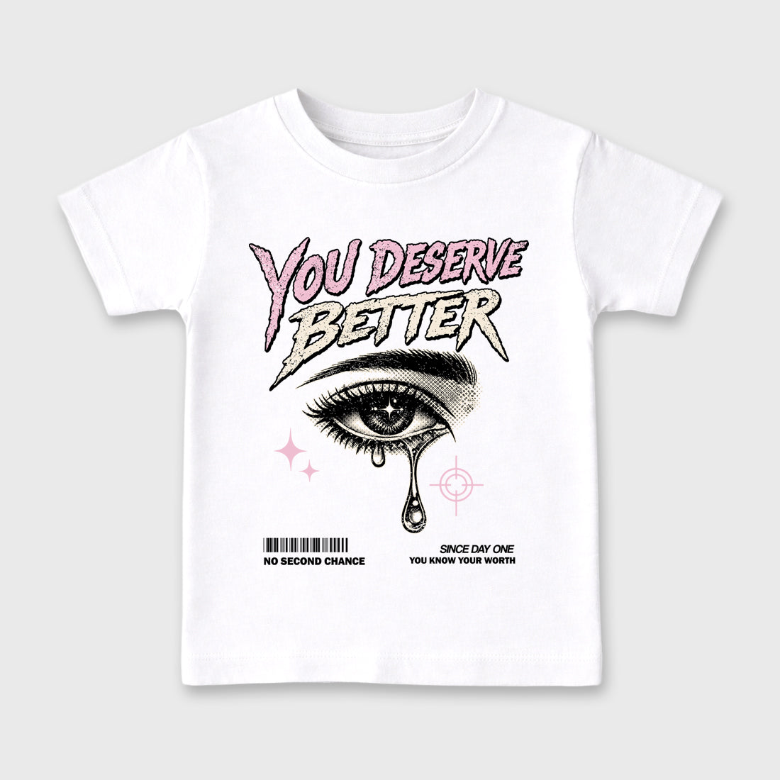 Sneaker match tees – Sneaker Tees To Match Air Jordan 4 Iced Carmine Shoes – Vintage You Deserve Better Kids T-Shirt White 2