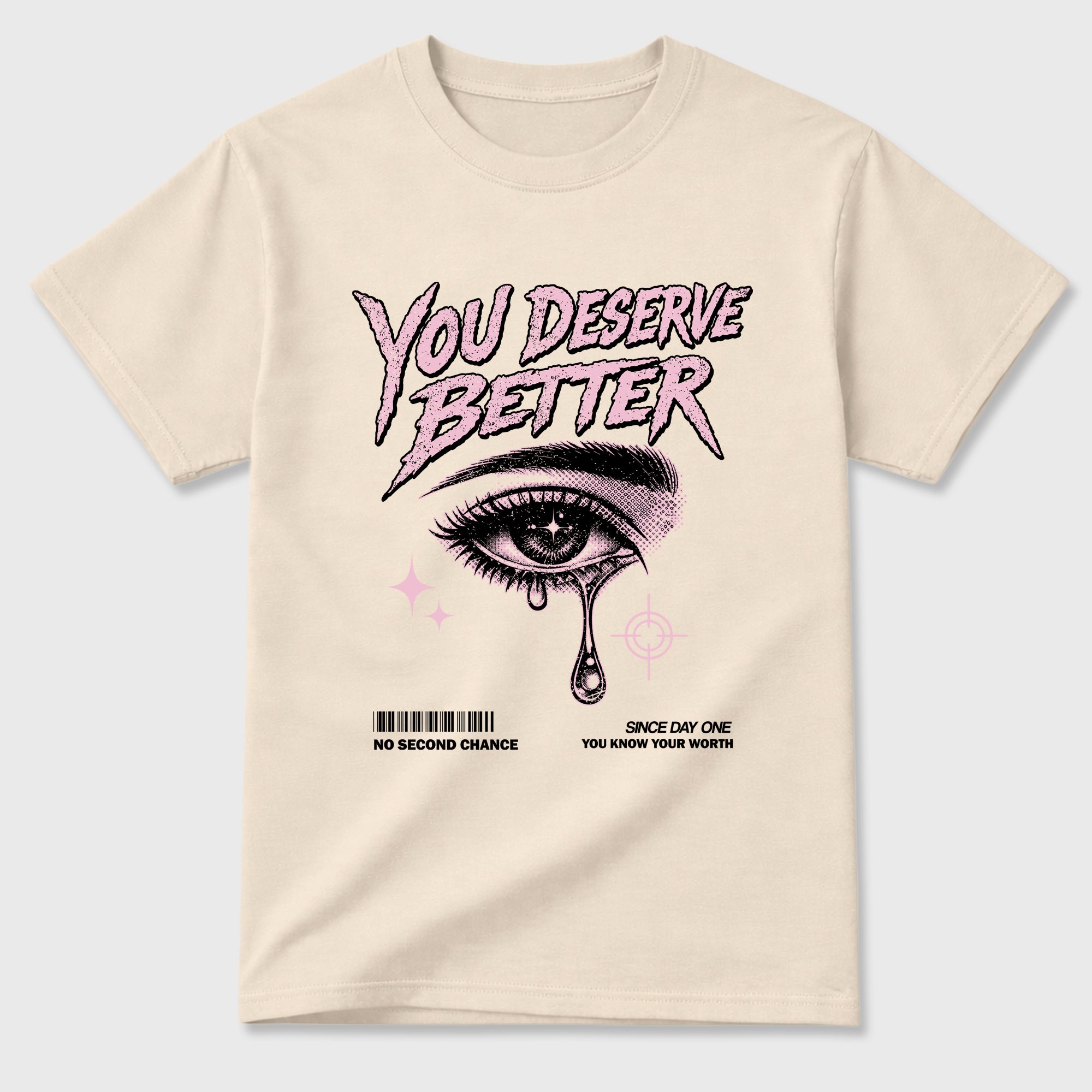 Sneaker match tees – Sneaker Tees To Match Air Jordan 4 Iced Carmine Shoes – Vintage You Deserve Better Tee Natural 2
