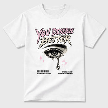 Sneaker match tees – Sneaker Tees To Match Air Jordan 4 Iced Carmine Shoes – Vintage You Deserve Better Tee White 2