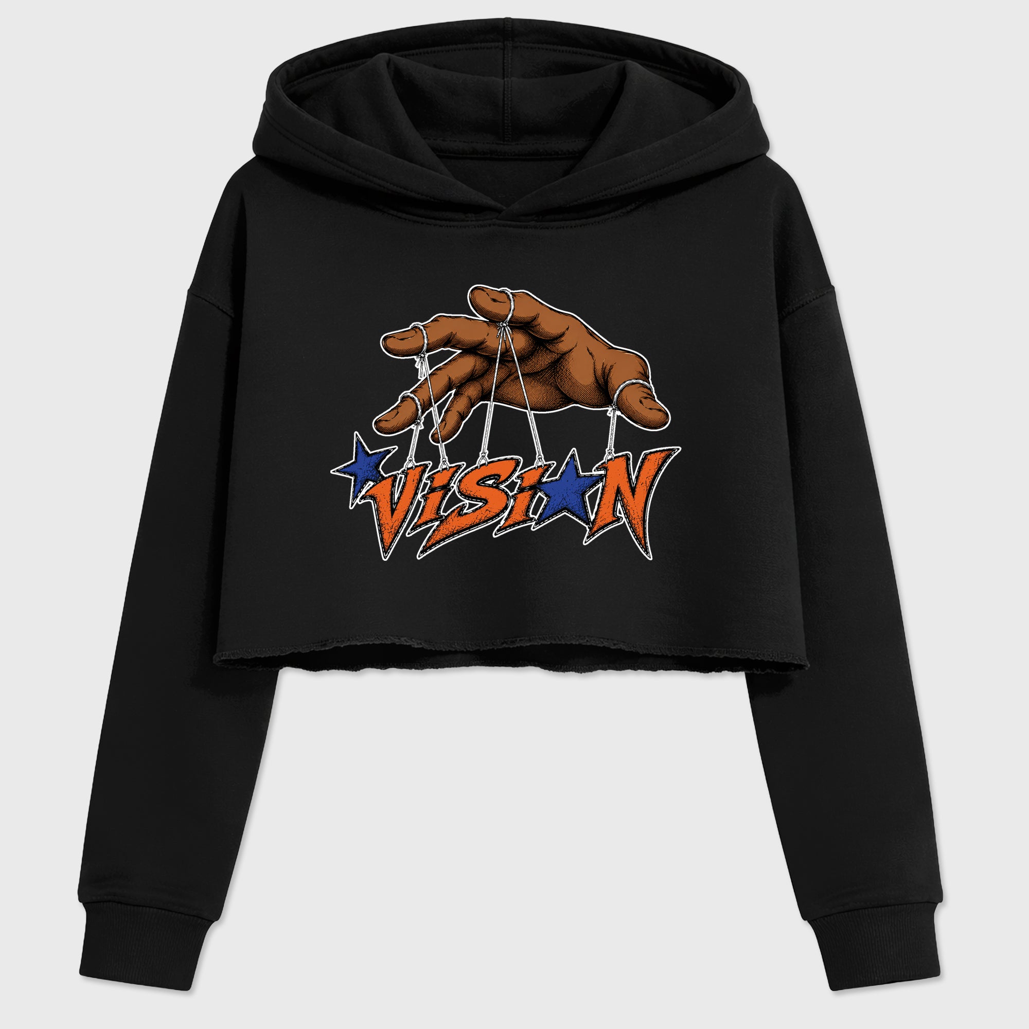Vision Women’s Graphic Crop Tee featuring original streetwear artwork designed to match the Air Jordan 3 Knicks. Black 2 Crop Tee.