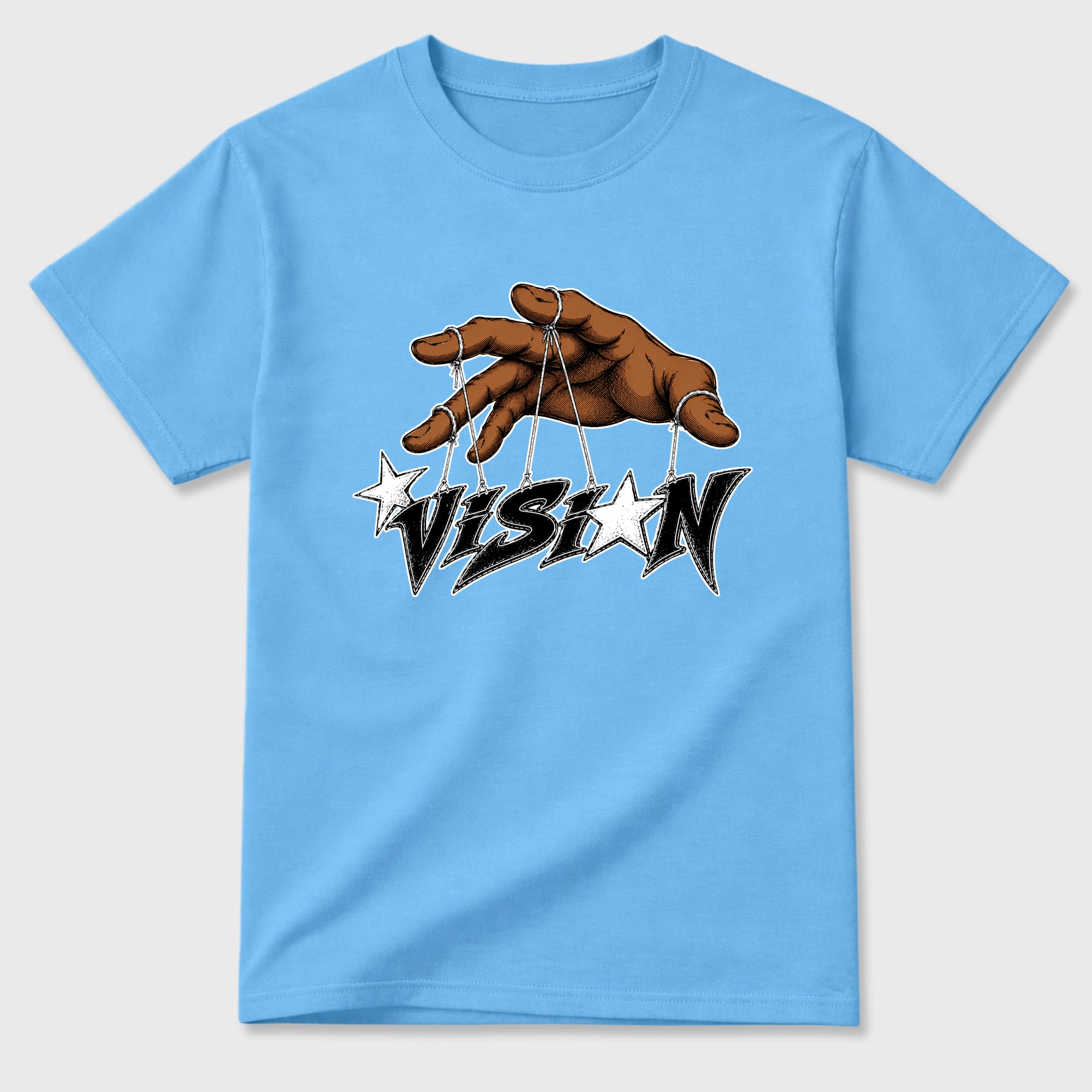 Vision Graphic T-Shirt sneaker match tee designed for the Air Jordan 5 Black Carolina, featuring coordinated color options for a perfect streetwear match. Carolina Blue 2 shirt.