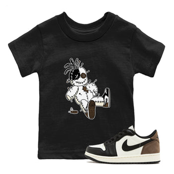 AJ1 Mocha shirts to match jordans Voodoo Doll unique Halloween sneaker tee Air Jordan 1 Mocha SNRT Sneaker Tees streetwear brand Baby and Youth Black 1 cotton tee