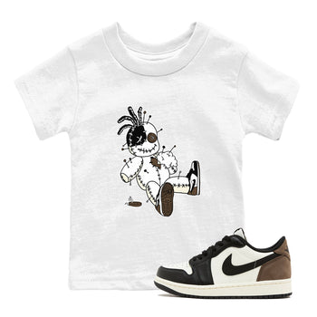 AJ1 Mocha shirts to match jordans Voodoo Doll unique Halloween sneaker tee Air Jordan 1 Mocha SNRT Sneaker Tees streetwear brand Baby and Youth White 1 cotton tee
