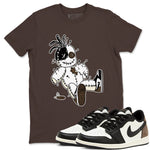 AJ1 Mocha shirts to match jordans Voodoo Doll unique Halloween sneaker tee Air Jordan 1 Mocha SNRT Sneaker Tees streetwear brand Dark Chocolate 1 unisex cotton tee