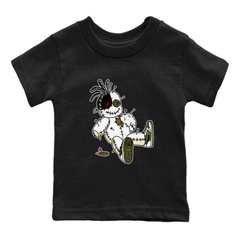 1s Travis Scott Medium Olive shirts to match jordans Voodoo Doll unique Halloween sneaker tee Air Jordan 1 Travis Scott Medium Olive SNRT Sneaker Tees streetwear brand Baby and Youth Black 2 cotton tee