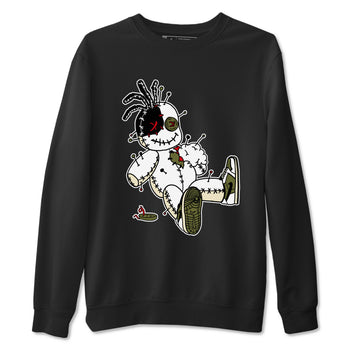 1s Travis Scott Medium Olive shirts to match jordans Voodoo Doll unique Halloween sneaker tee Air Jordan 1 Travis Scott Medium Olive SNRT Sneaker Tees streetwear brand Black 2 unisex cotton tee