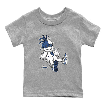 AJ11 Diffused Blue shirts to match jordans Voodoo Doll unique Halloween sneaker tee Air Jordan 11 Diffused Blue SNRT Sneaker Tees streetwear brand Baby and Youth Heather Grey 2 cotton tee