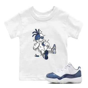 AJ11 Diffused Blue shirts to match jordans Voodoo Doll unique Halloween sneaker tee Air Jordan 11 Diffused Blue SNRT Sneaker Tees streetwear brand Baby and Youth White 1 cotton tee
