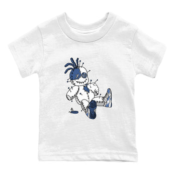 AJ11 Diffused Blue shirts to match jordans Voodoo Doll unique Halloween sneaker tee Air Jordan 11 Diffused Blue SNRT Sneaker Tees streetwear brand Baby and Youth White 2 cotton tee