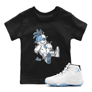 11s Legend Blue shirts to match jordans Voodoo Doll best t shirts to wear with jordans AJ11 Retro Legend Blue match shoes to clothes SNRT Sneaker Tees Youth Baby Black 1 tee