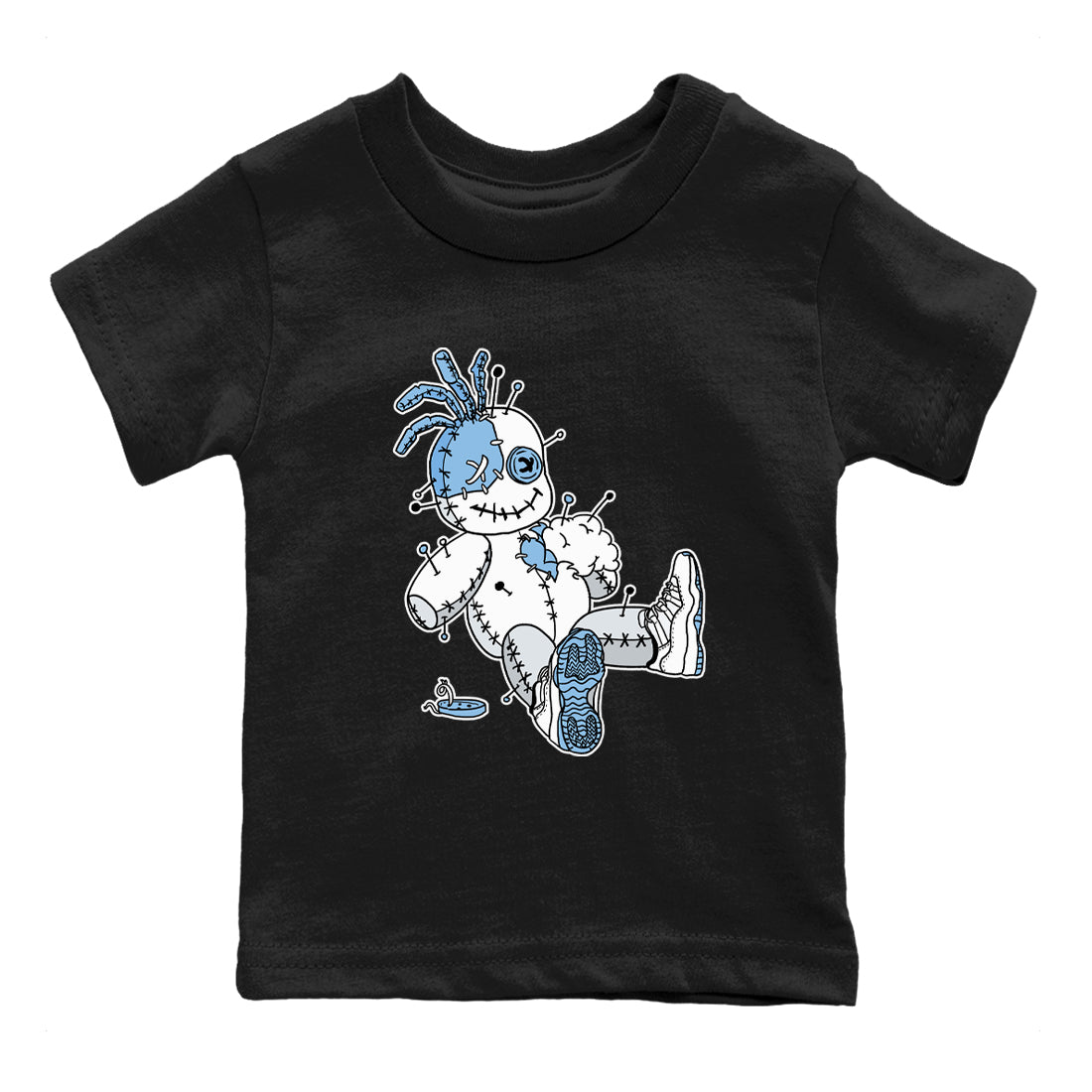11s Legend Blue shirts to match jordans Voodoo Doll best t shirts to wear with jordans AJ11 Retro Legend Blue match shoes to clothes SNRT Sneaker Tees Youth Baby Black 2 tee