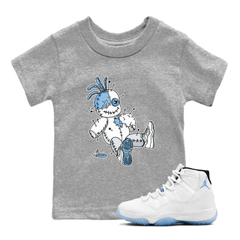 11s Legend Blue shirts to match jordans Voodoo Doll best t shirts to wear with jordans AJ11 Retro Legend Blue match shoes to clothes SNRT Sneaker Tees Youth Baby Heather Grey 1 tee