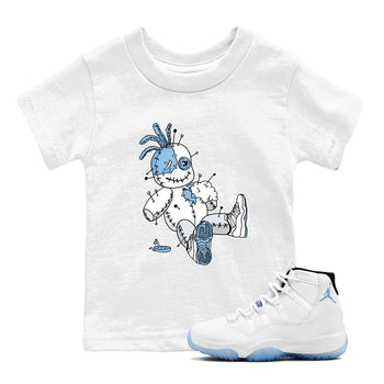 11s Legend Blue shirts to match jordans Voodoo Doll best t shirts to wear with jordans AJ11 Retro Legend Blue match shoes to clothes SNRT Sneaker Tees Youth Baby White 1 tee