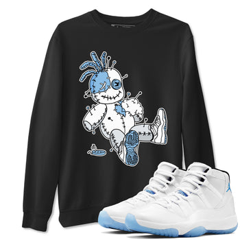 11s Legend Blue shirts to match jordans Voodoo Doll best t shirts to wear with jordans AJ11 Retro Legend Blue match shoes to clothes SNRT Sneaker Tees unisex cotton Black 1 shirts