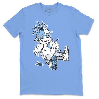 11s Legend Blue shirts to match jordans Voodoo Doll best t shirts to wear with jordans AJ11 Retro Legend Blue match shoes to clothes SNRT Sneaker Tees unisex cotton Carolina Blue 2 shirts