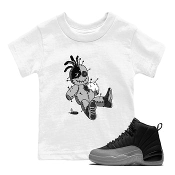 12s Black Wolf Grey shirts to match jordans Voodoo Doll unique Halloween sneaker tee 12s Baron SNRT Sneaker Release Tees Youth Baby White 1 crew neck shirts