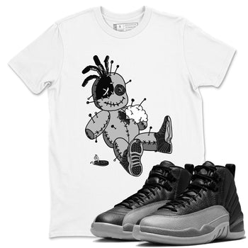 12s Black Wolf Grey shirts to match jordans Voodoo Doll unique Halloween sneaker tee 12s Baron SNRT Sneaker Release Tees unisex cotton White 1 crew neck shirts