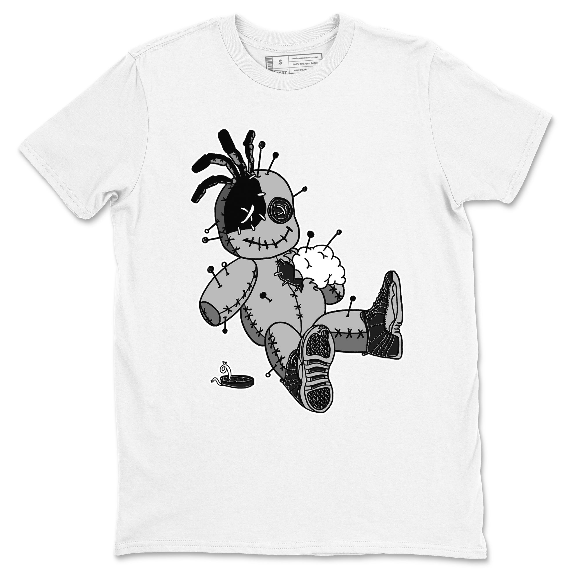 12s Black Wolf Grey shirts to match jordans Voodoo Doll unique Halloween sneaker tee 12s Baron SNRT Sneaker Release Tees unisex cotton White 2 crew neck shirts