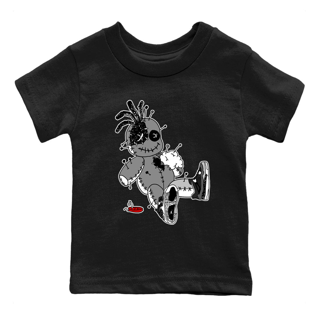 AJ4 Fear t shirts to match sneakers Voodoo Doll sneaker match tees Air Jordan 4 Fear tee SNRT Sneaker Tees Youth Baby Black 2 tee