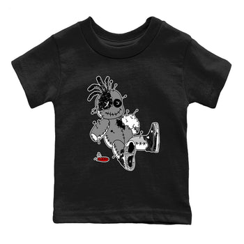 AJ4 Fear t shirts to match sneakers Voodoo Doll sneaker match tees Air Jordan 4 Fear tee SNRT Sneaker Tees Youth Baby Black 2 tee