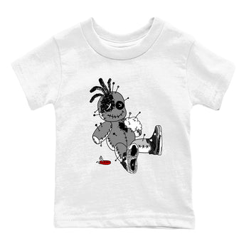 AJ4 Fear t shirts to match sneakers Voodoo Doll sneaker match tees Air Jordan 4 Fear tee SNRT Sneaker Tees Youth Baby White 2 tee