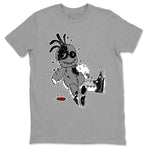 AJ4 Fear t shirts to match sneakers Voodoo Doll sneaker match tees Air Jordan 4 Fear tee SNRT Sneaker Tees unisex cotton Heather Grey 2 shirts