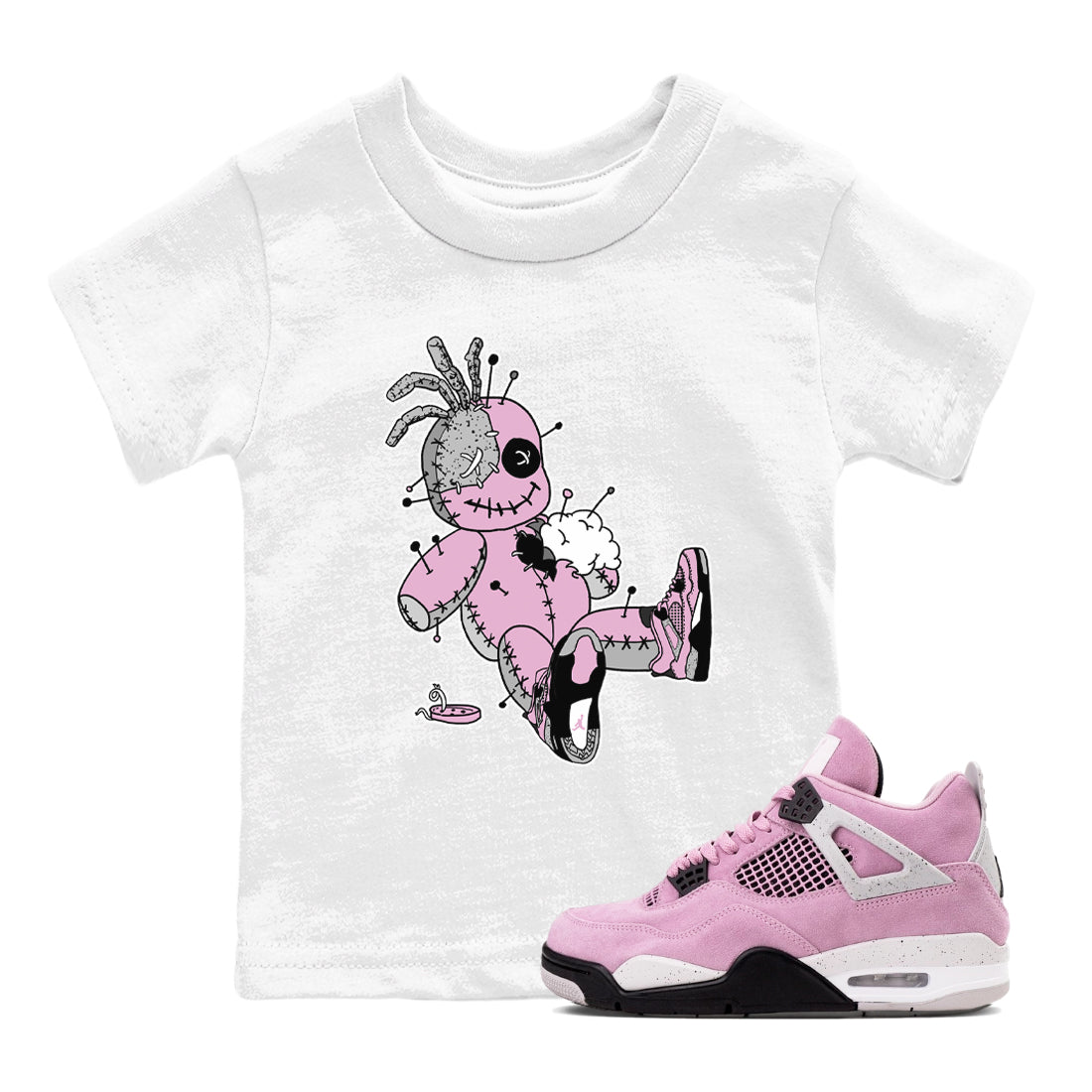 4s Retro Orchid shirts to match jordans Voodoo Doll sneaker match tees Air Jordan 4 WMNS Orchid match shoes to clothes SNRT Sneaker Tees Youth Baby White 1 tee