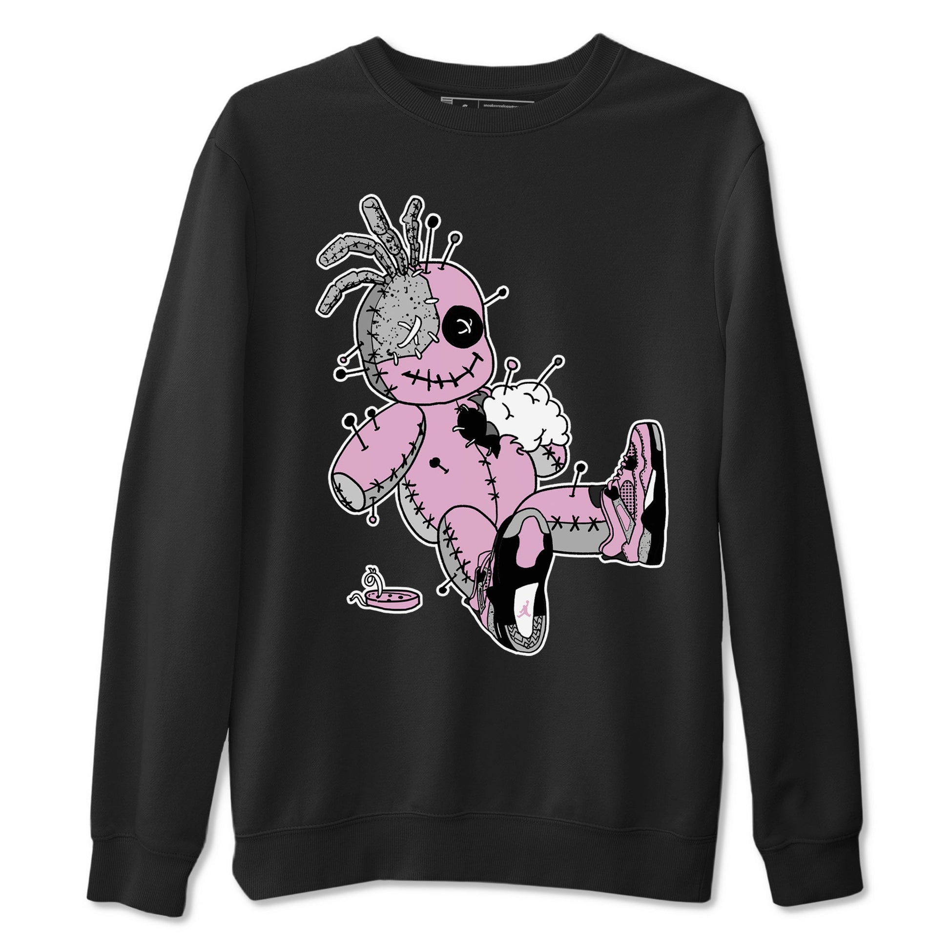 4s Retro Orchid shirts to match jordans Voodoo Doll sneaker match tees Air Jordan 4 WMNS Orchid match shoes to clothes SNRT Sneaker Tees unisex cotton Black 2 shirts