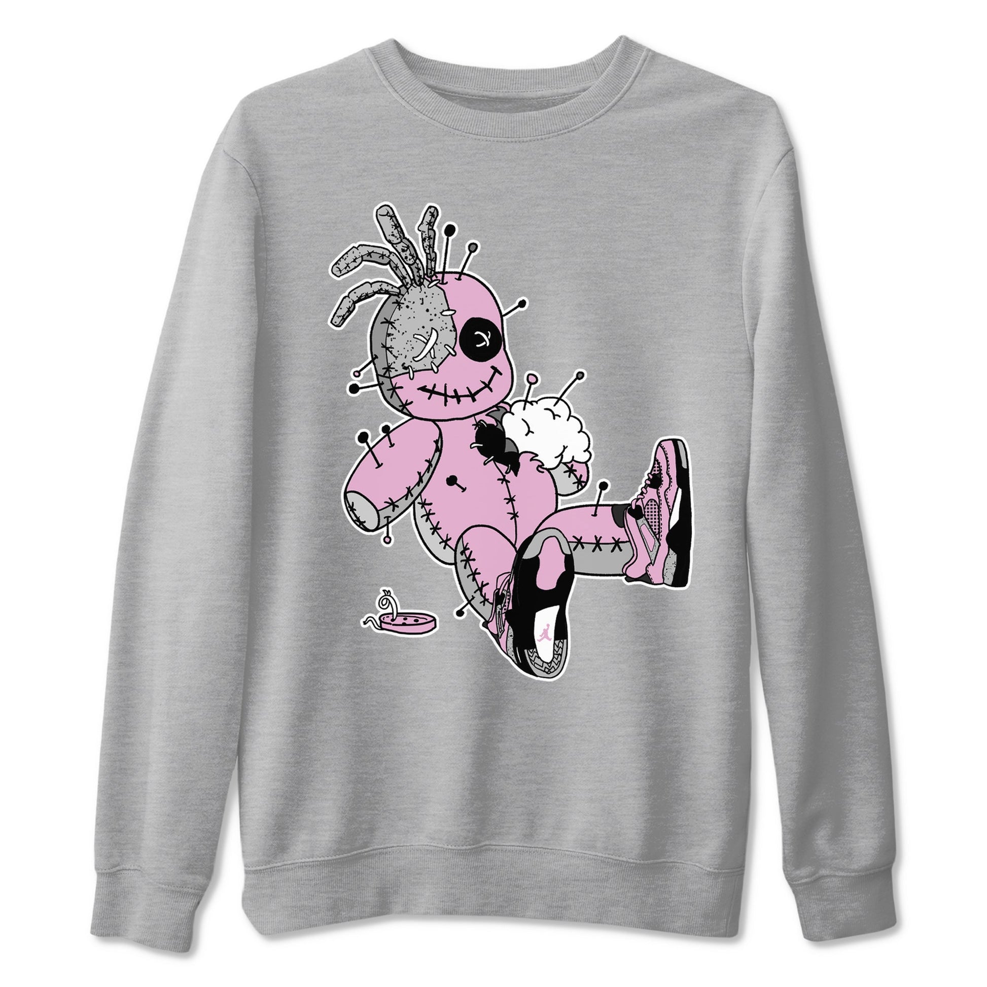 4s Retro Orchid shirts to match jordans Voodoo Doll sneaker match tees Air Jordan 4 WMNS Orchid match shoes to clothes SNRT Sneaker Tees unisex cotton Heather Grey 2 shirts