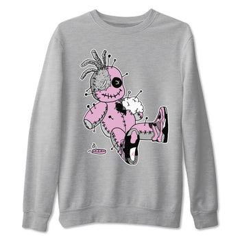 4s Retro Orchid shirts to match jordans Voodoo Doll sneaker match tees Air Jordan 4 WMNS Orchid match shoes to clothes SNRT Sneaker Tees unisex cotton Heather Grey 2 shirts