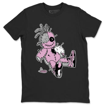 4s Retro Orchid shirts to match jordans Voodoo Doll sneaker match tees Air Jordan 4 WMNS Orchid match shoes to clothes SNRT Sneaker Tees unisex cotton Black 2 shirts