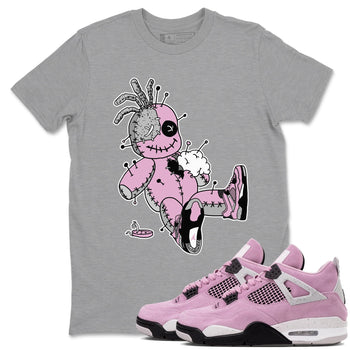 4s Retro Orchid shirts to match jordans Voodoo Doll sneaker match tees Air Jordan 4 WMNS Orchid match shoes to clothes SNRT Sneaker Tees unisex cotton Heather Grey 1 shirts