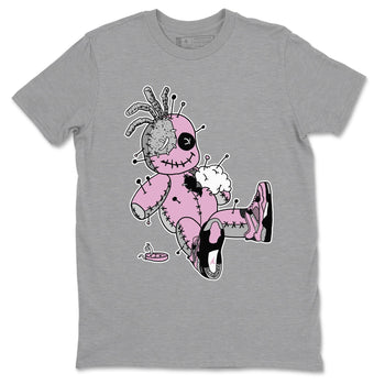 4s Retro Orchid shirts to match jordans Voodoo Doll sneaker match tees Air Jordan 4 WMNS Orchid match shoes to clothes SNRT Sneaker Tees unisex cotton Heather Grey 2 shirts