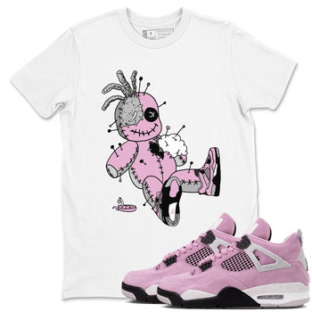 4s Retro Orchid shirts to match jordans Voodoo Doll sneaker match tees Air Jordan 4 WMNS Orchid match shoes to clothes SNRT Sneaker Tees unisex cotton White 1 shirts