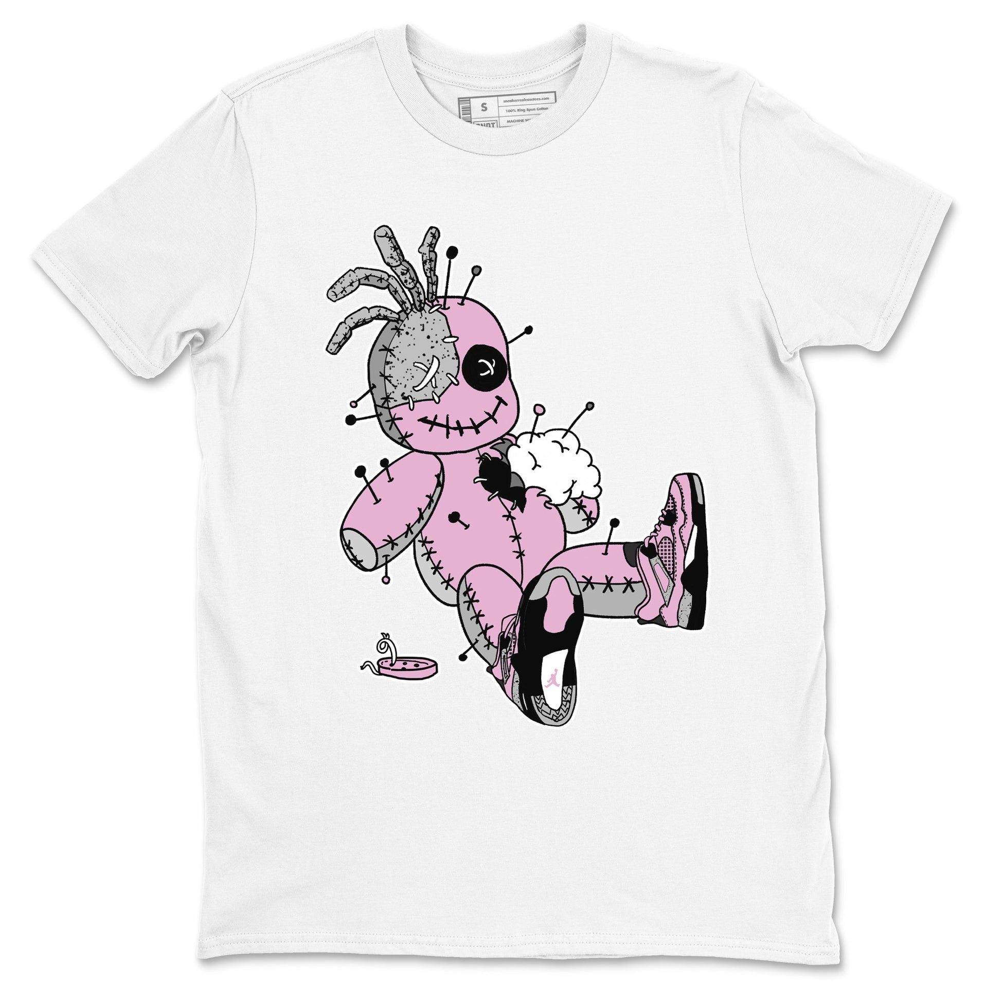 4s Retro Orchid shirts to match jordans Voodoo Doll sneaker match tees Air Jordan 4 WMNS Orchid match shoes to clothes SNRT Sneaker Tees unisex cotton White 2 shirts