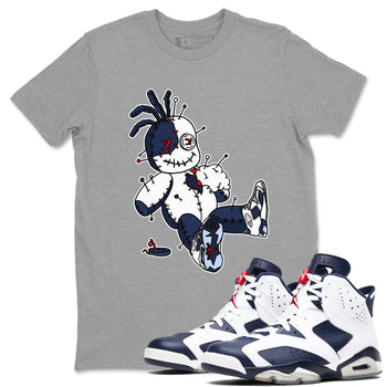 6s Olympic shirts to match jordans Voodoo Doll unique Halloween sneaker tee Air Jordan 6 Olympic SNRT Sneaker Tees streetwear brand Heather Grey 1 unisex cotton tee
