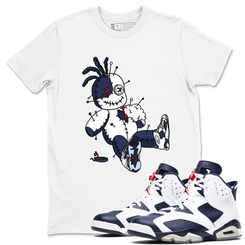 6s Olympic shirts to match jordans Voodoo Doll unique Halloween sneaker tee Air Jordan 6 Olympic SNRT Sneaker Tees streetwear brand White 1 unisex cotton tee