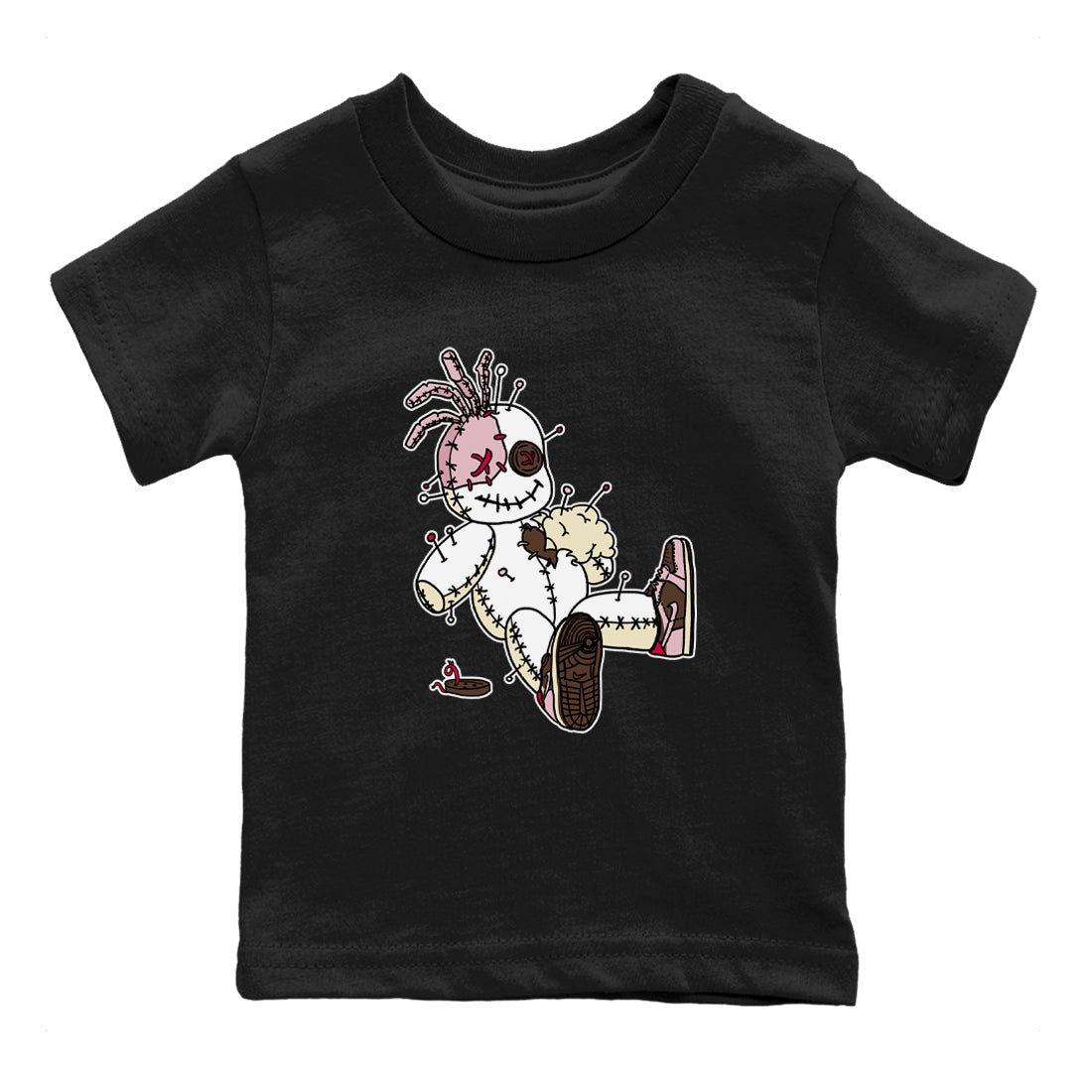 Dunk Cacao Wow And Pink Foam shirts to match jordans Voodoo Doll unique Halloween sneaker tee Dunk Cacao Wow And Pink Foam SNRT Sneaker Tees streetwear brand Baby and Youth Black 2 cotton tee