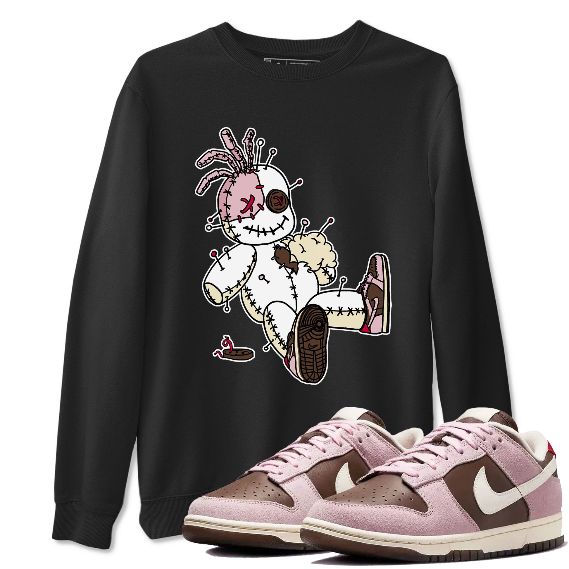 Dunk Cacao Wow And Pink Foam shirts to match jordans Voodoo Doll unique Halloween sneaker tee Dunk Cacao Wow And Pink Foam SNRT Sneaker Tees streetwear brand Black 1 unisex cotton tee