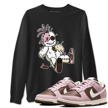 Dunk Cacao Wow And Pink Foam shirts to match jordans Voodoo Doll unique Halloween sneaker tee Dunk Cacao Wow And Pink Foam SNRT Sneaker Tees streetwear brand Black 1 unisex cotton tee
