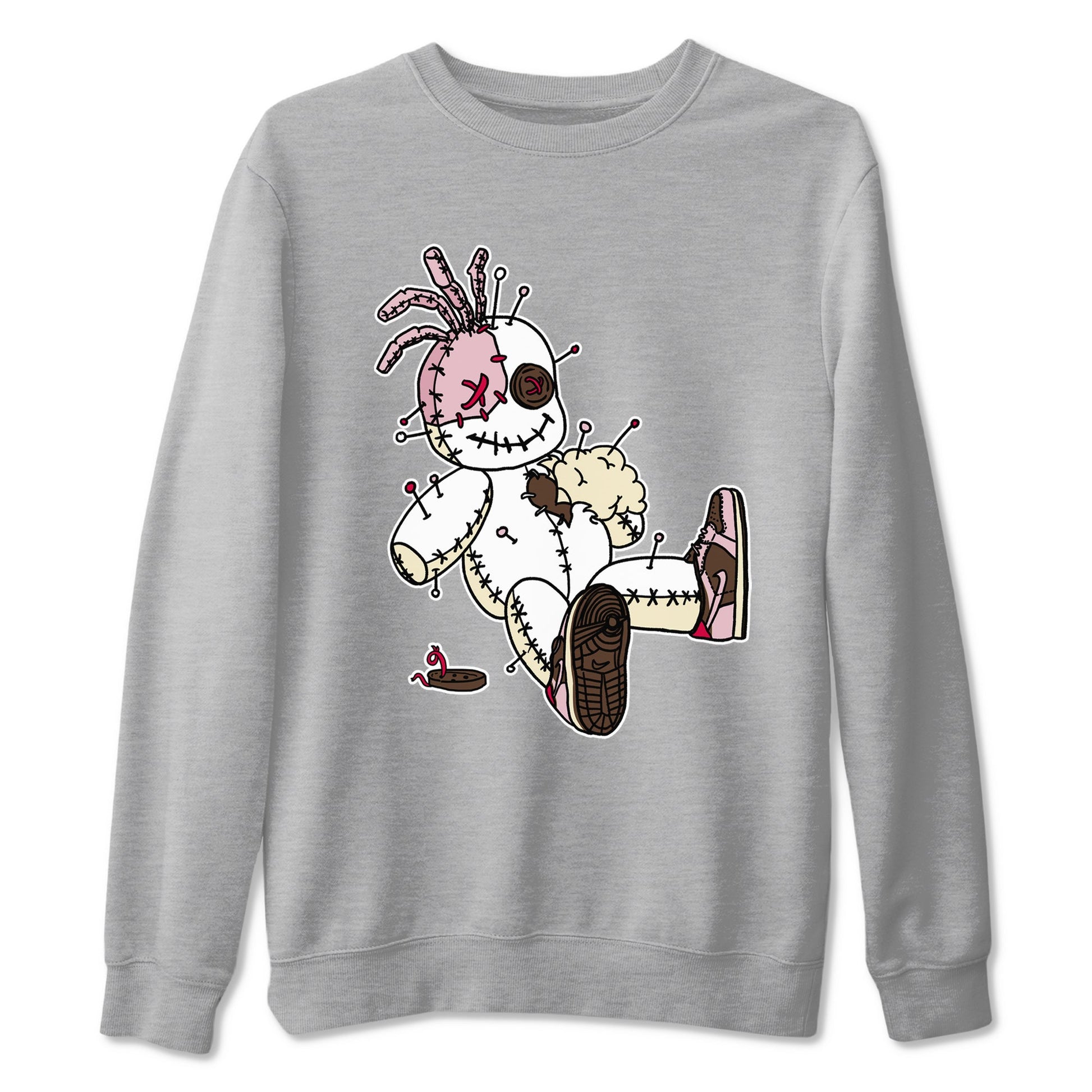 Dunk Cacao Wow And Pink Foam shirts to match jordans Voodoo Doll unique Halloween sneaker tee Dunk Cacao Wow And Pink Foam SNRT Sneaker Tees streetwear brand Heather Grey 2 unisex cotton tee