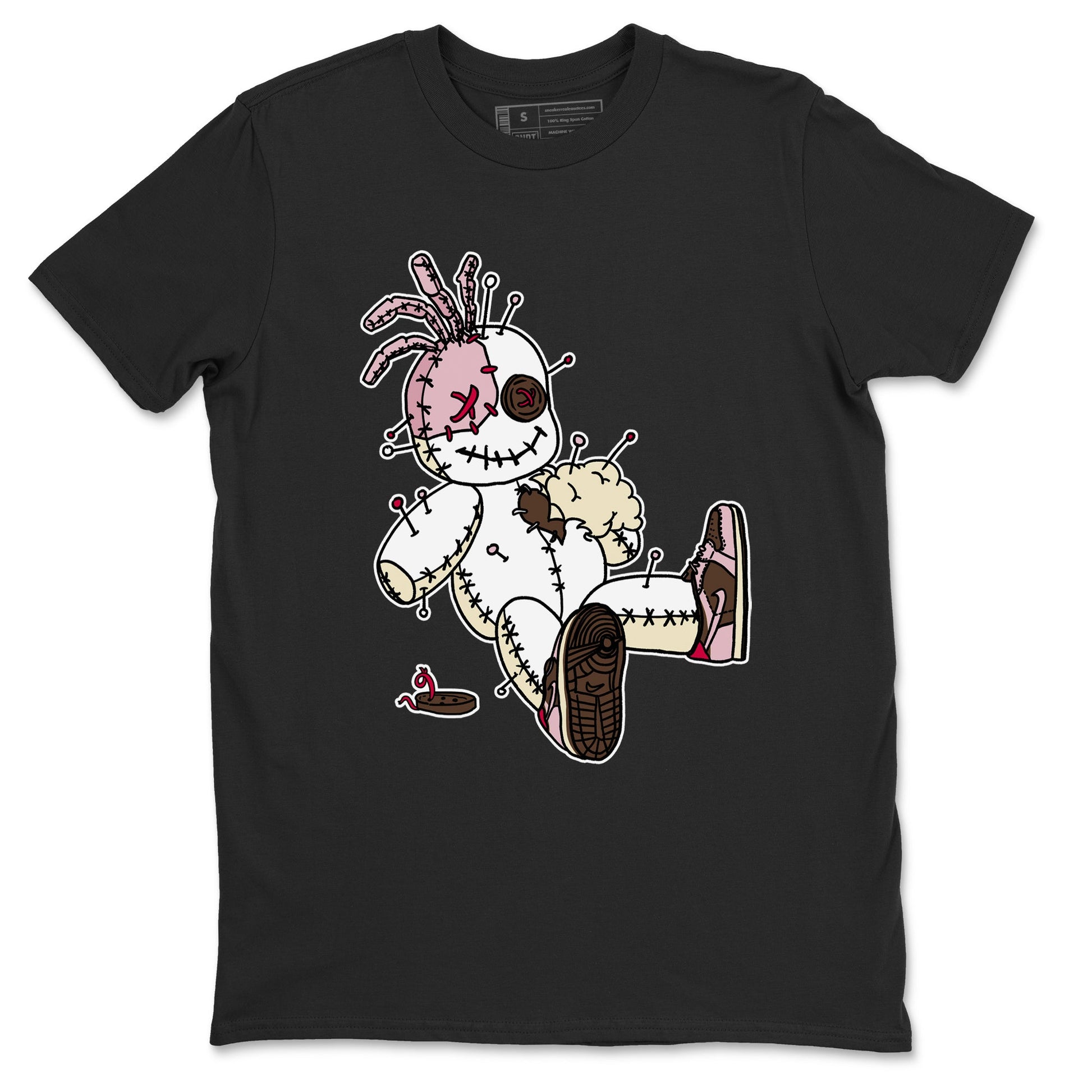Dunk Cacao Wow And Pink Foam shirts to match jordans Voodoo Doll unique Halloween sneaker tee Dunk Cacao Wow And Pink Foam SNRT Sneaker Tees streetwear brand Black 2 unisex cotton tee
