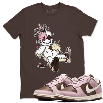 Dunk Cacao Wow And Pink Foam shirts to match jordans Voodoo Doll unique Halloween sneaker tee Dunk Cacao Wow And Pink Foam SNRT Sneaker Tees streetwear brand Dark Chocolate 1 unisex cotton tee