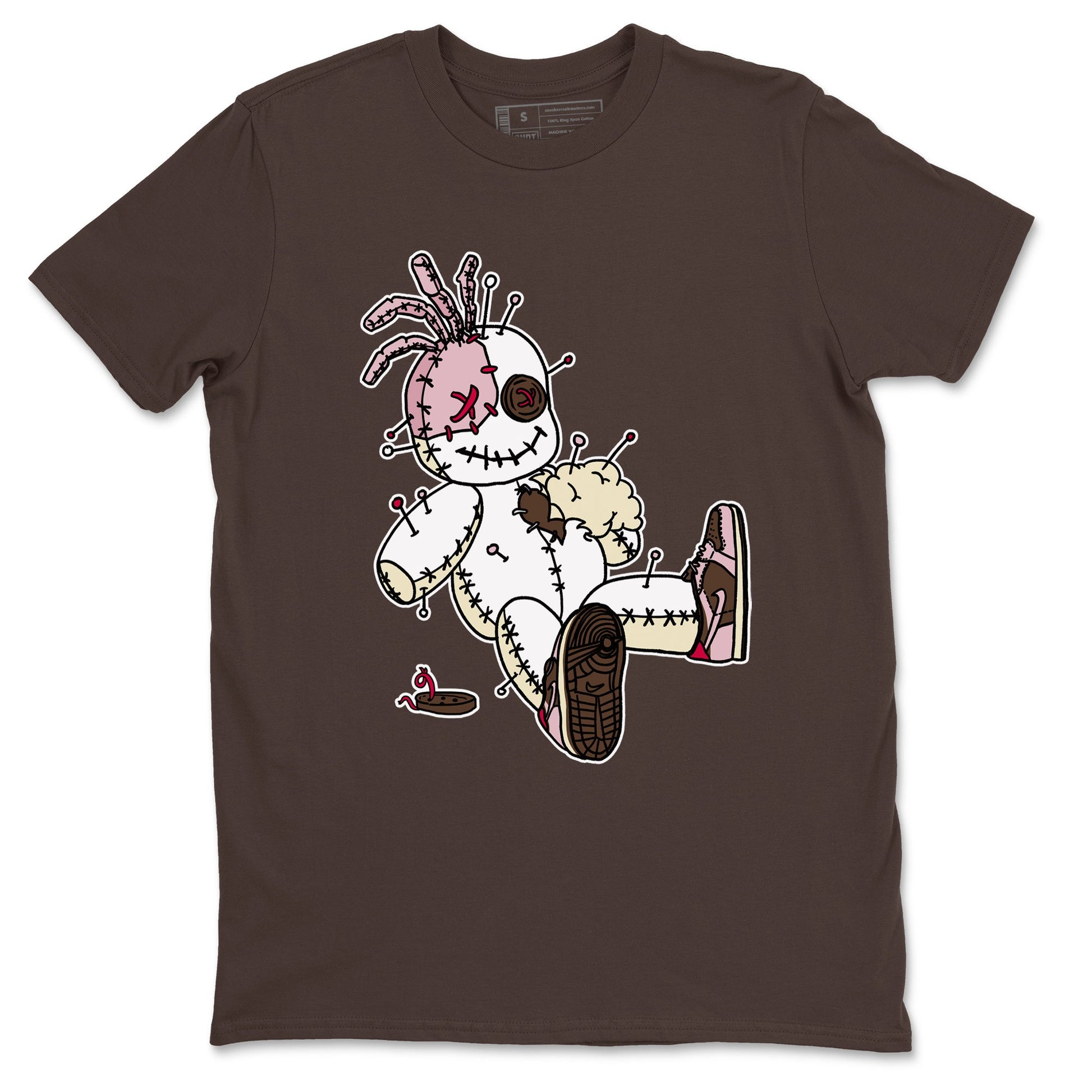Dunk Cacao Wow And Pink Foam shirts to match jordans Voodoo Doll unique Halloween sneaker tee Dunk Cacao Wow And Pink Foam SNRT Sneaker Tees streetwear brand Dark Chocolate 2 unisex cotton tee
