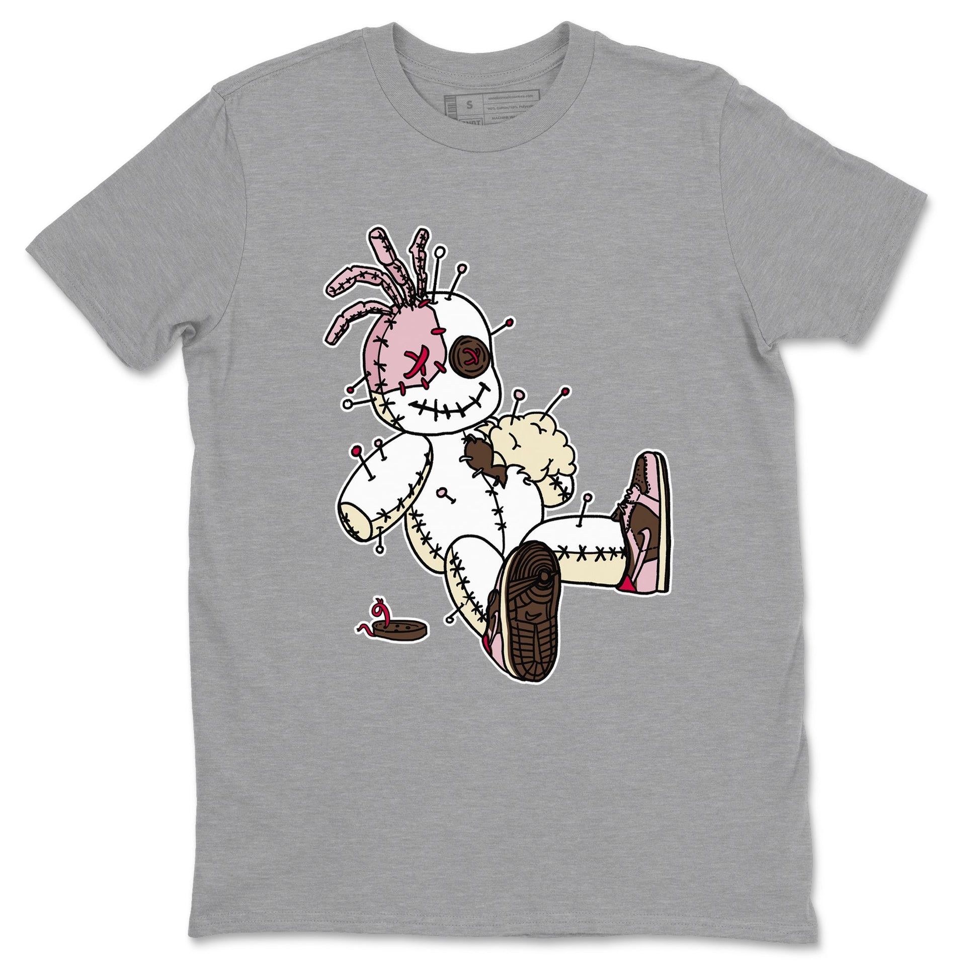 Dunk Cacao Wow And Pink Foam shirts to match jordans Voodoo Doll unique Halloween sneaker tee Dunk Cacao Wow And Pink Foam SNRT Sneaker Tees streetwear brand Heather Grey 2 unisex cotton tee