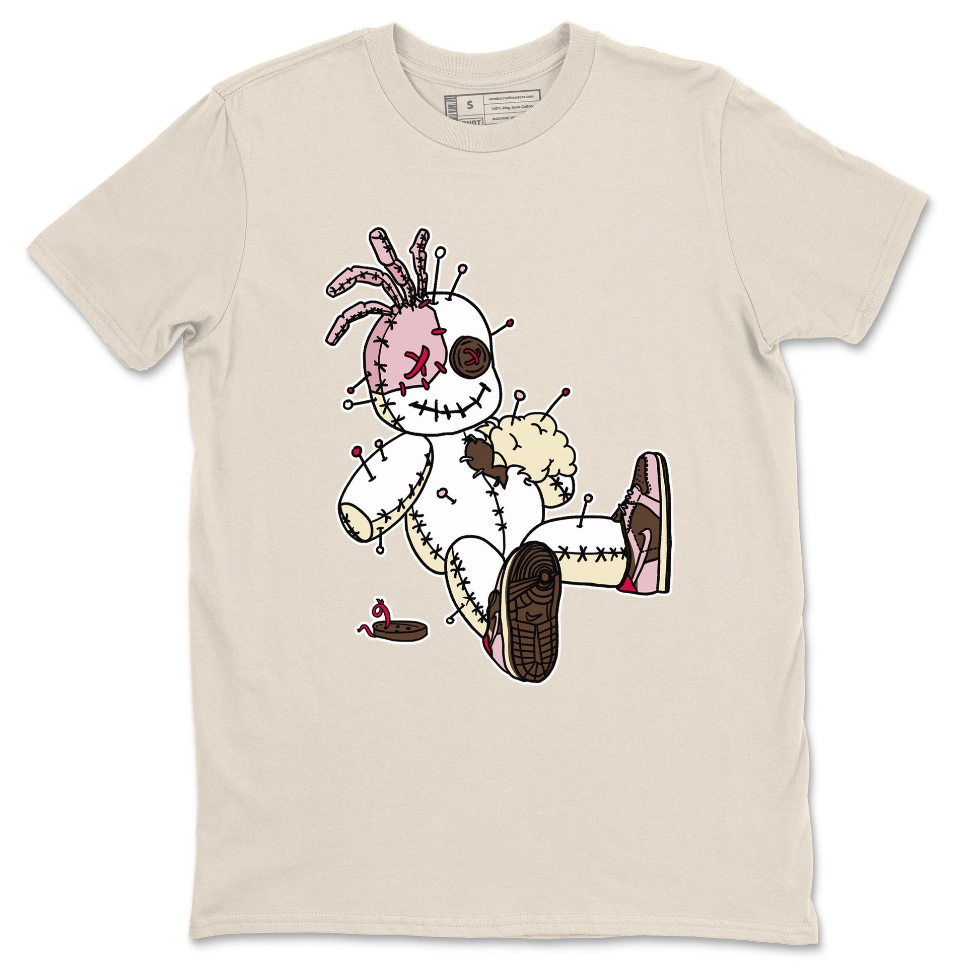 Dunk Cacao Wow And Pink Foam shirts to match jordans Voodoo Doll unique Halloween sneaker tee Dunk Cacao Wow And Pink Foam SNRT Sneaker Tees streetwear brand Natural 2 unisex cotton tee
