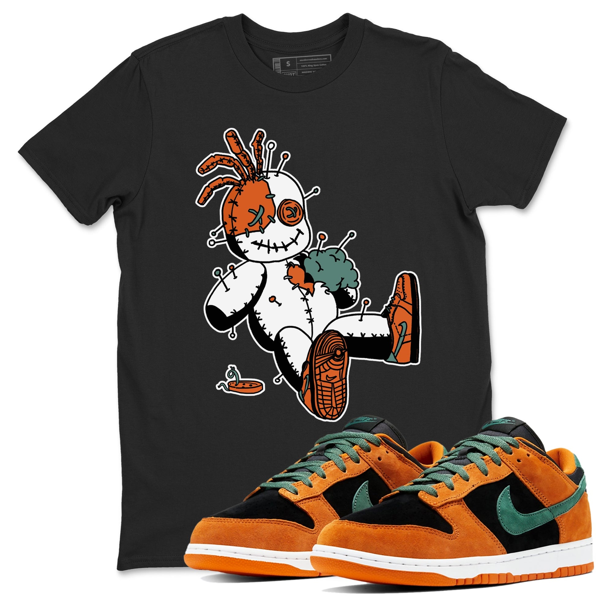 Dunk Low Ceramic shirts to match jordans Voodoo Doll unique Halloween sneaker tee Dunk Ceramic match shoes to clothes SNRT Sneaker Tees unisex cotton Black 1 shirts