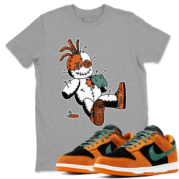 Dunk Low Ceramic shirts to match jordans Voodoo Doll unique Halloween sneaker tee Dunk Ceramic match shoes to clothes SNRT Sneaker Tees unisex cotton Heather Grey 1 shirts