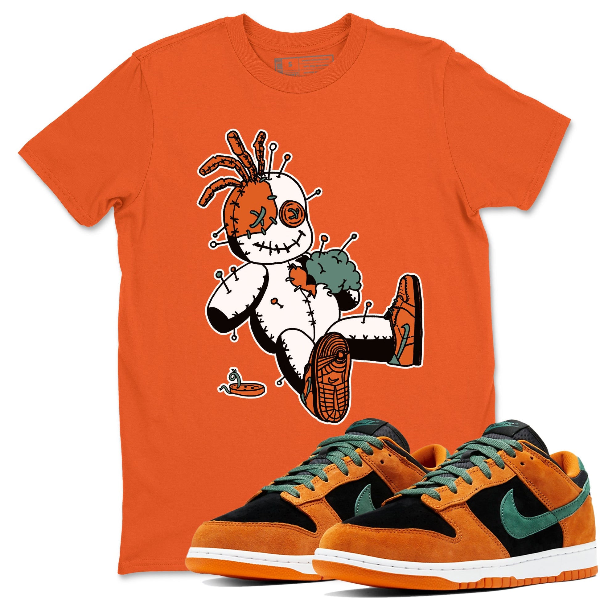 Dunk Low Ceramic shirts to match jordans Voodoo Doll unique Halloween sneaker tee Dunk Ceramic match shoes to clothes SNRT Sneaker Tees unisex cotton Orange 1 shirts