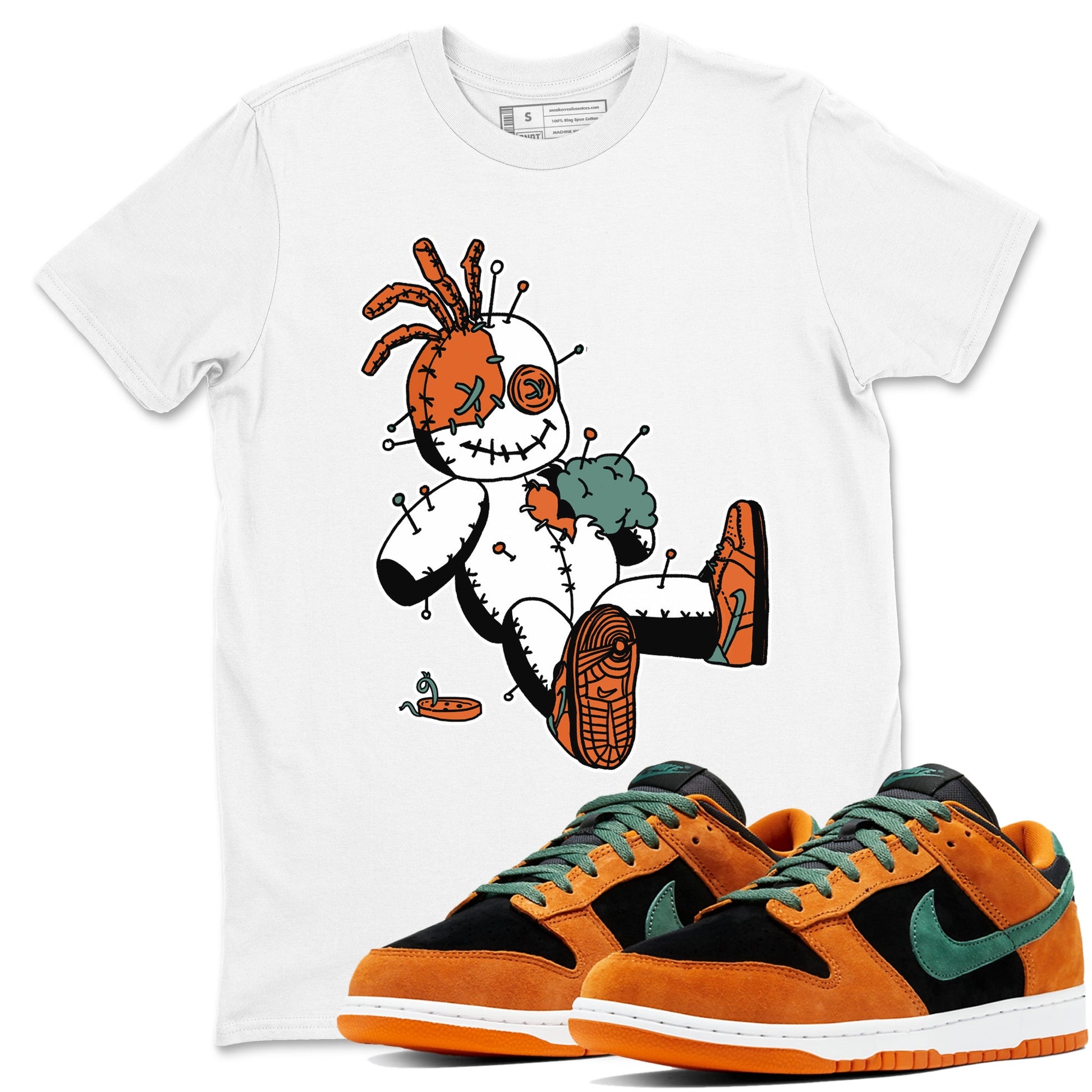 Dunk Low Ceramic shirts to match jordans Voodoo Doll unique Halloween sneaker tee Dunk Ceramic match shoes to clothes SNRT Sneaker Tees unisex cotton White 1 shirts